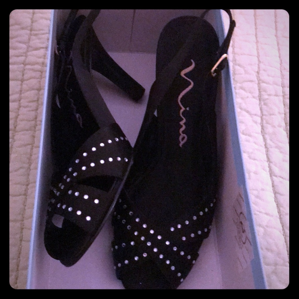 Black evening shoes.